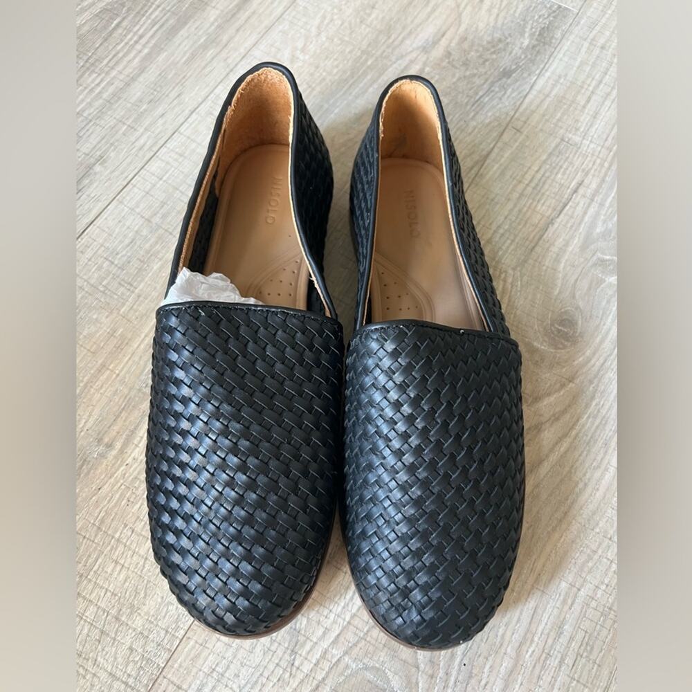 NEW Nisolo Alejandro slip on leather shoe woven black